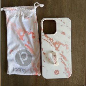 iPhone 12/13 Pro Max Loopy Pink and White Marble Phone Case